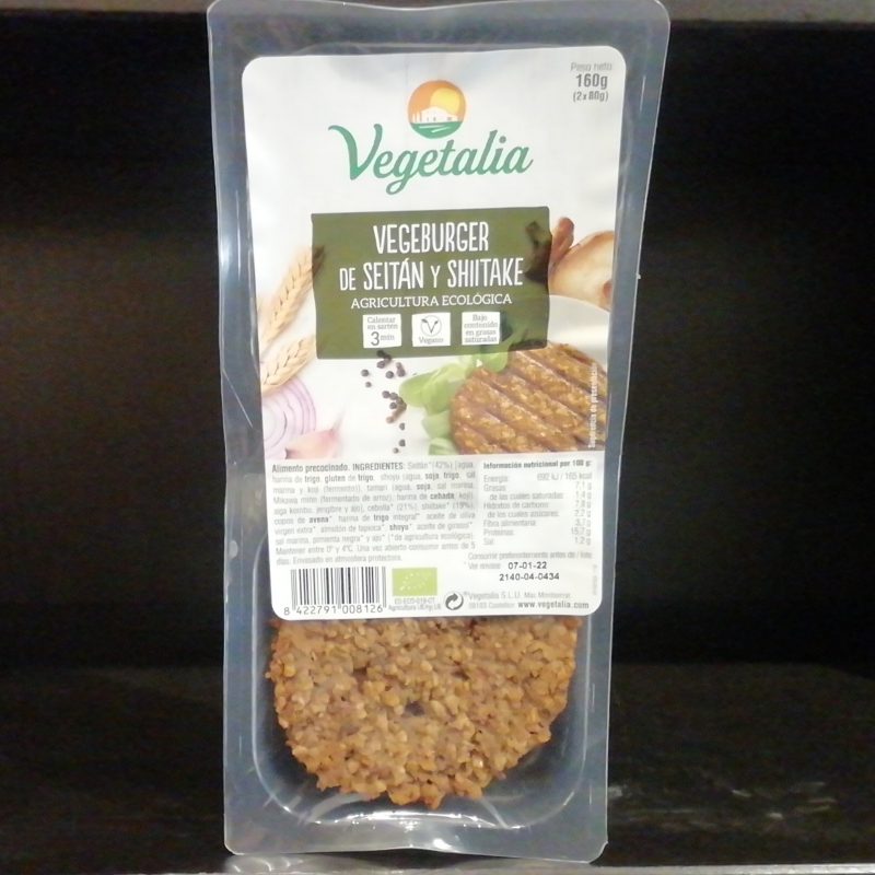 Vegeburger de seitán y shiitake 2x80g Bio Vegetalia 