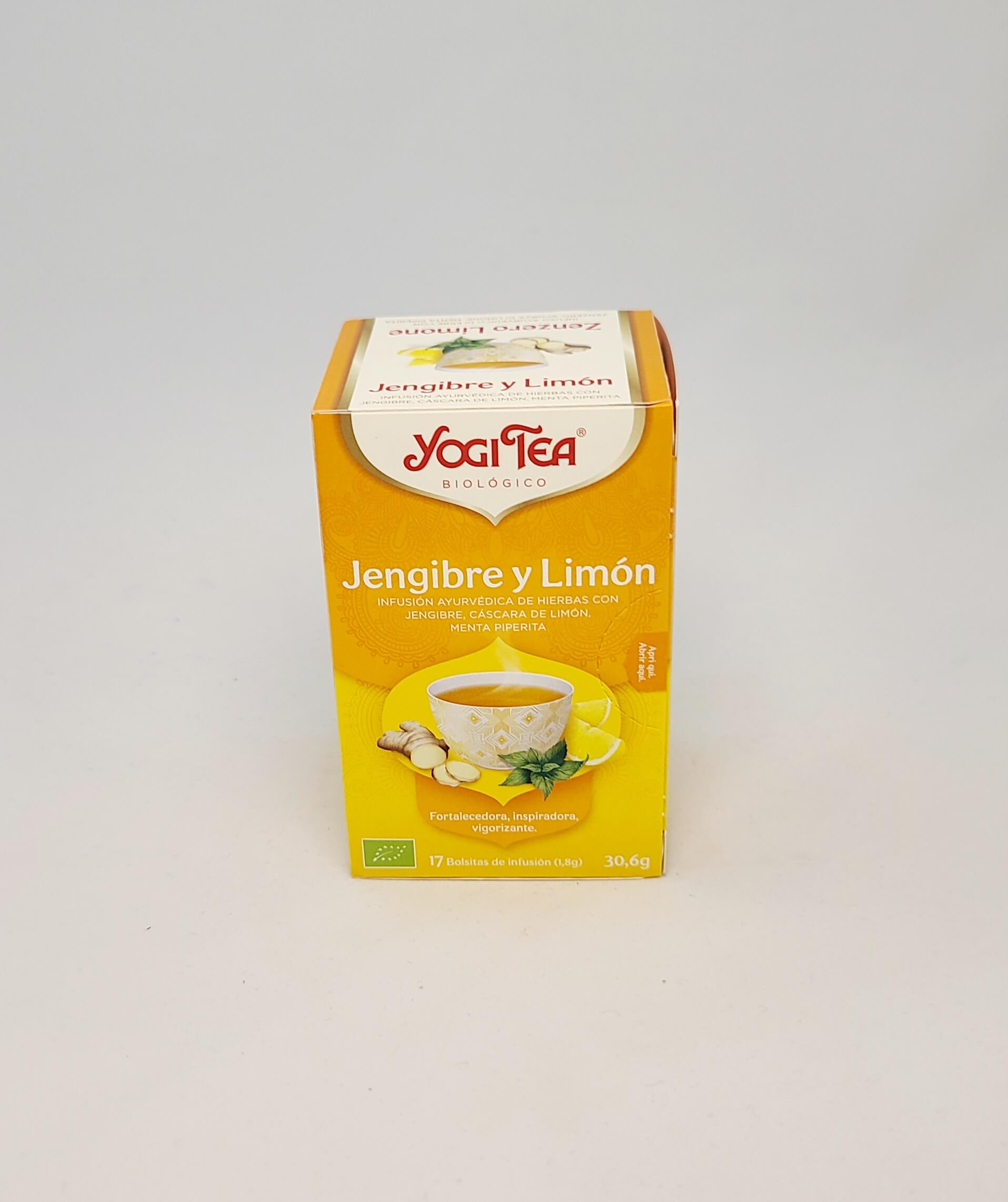 Infusión jengibre y limón 17 bolsitas Bio YogiTea 