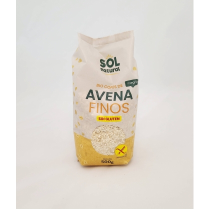 Copos fins de Avena integral  s/gluten Bio 500g Sol natural 