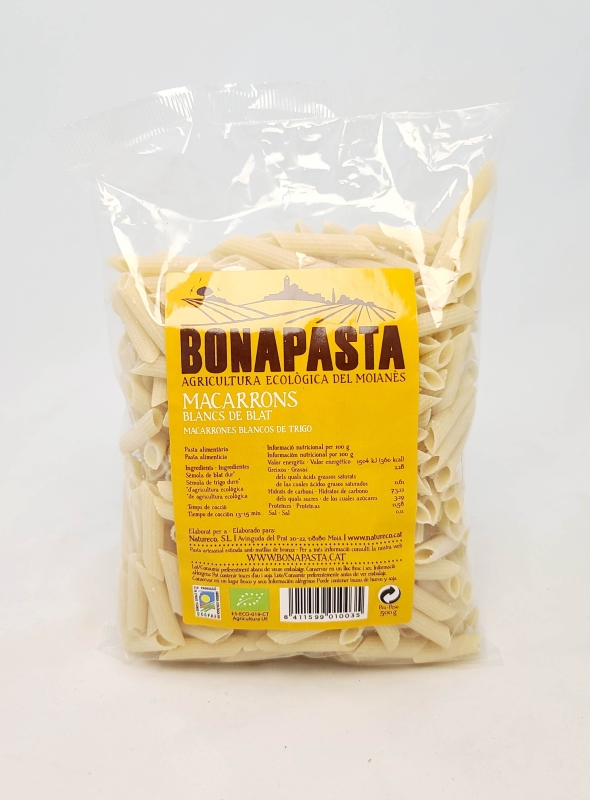 Macarrons blancs de blat 500g Bio Bonapasta 