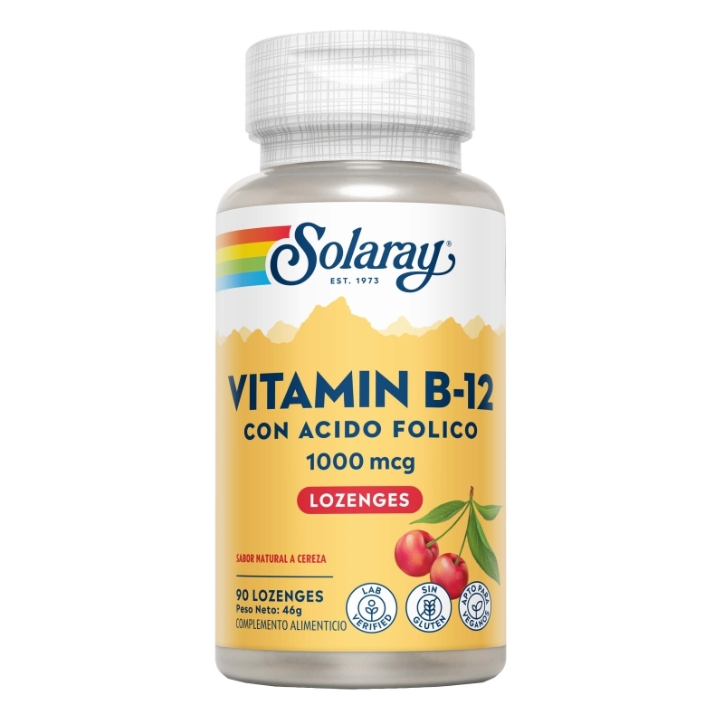 Vitamin B-12 90 comp masticables Solaray 